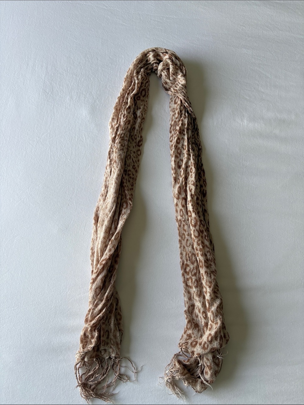 Neutral Leopard Print Lightweight Scarf